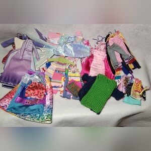 Doll Clothing Lot Barbie Ken Disney Assorted  Approx 70 Pieces